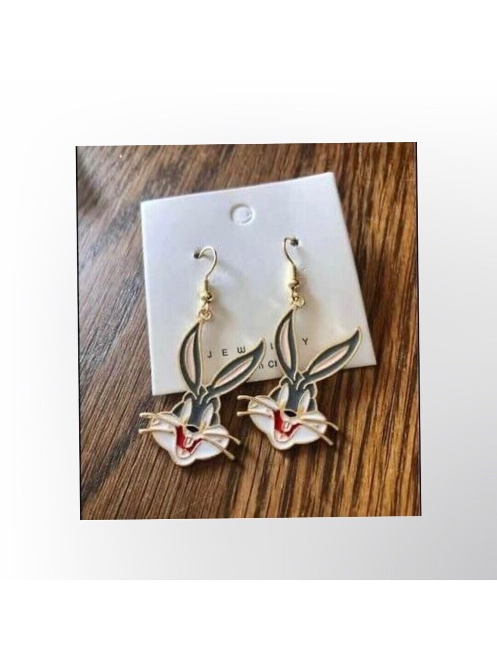 Looney Tunes Inspired Bugs Bunny Dangle Hook Earrings Gift